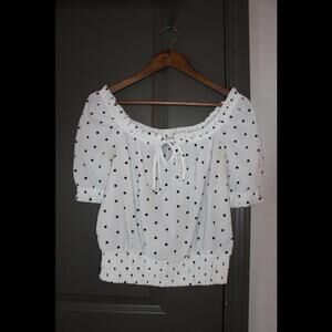 Francesca’s Polka Dot Off-Shoulder Top – Playful & Chic